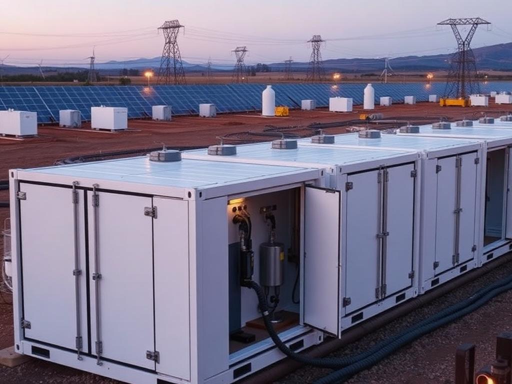 Containerized battery energy storage systems at a renewable energy site