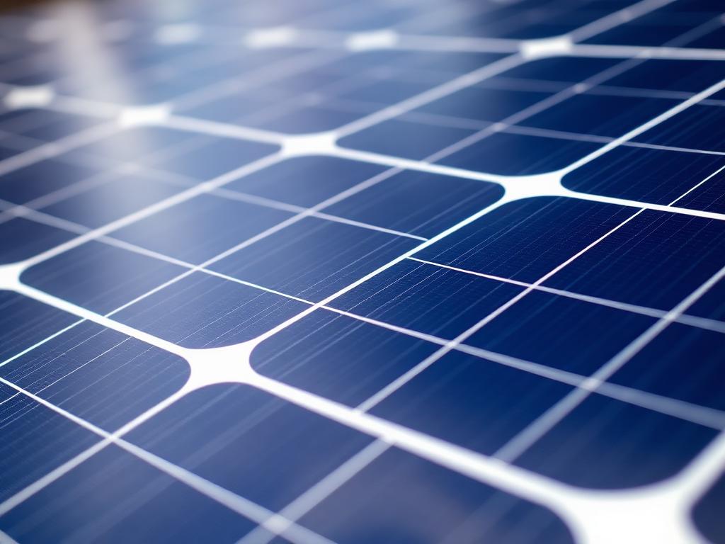 Close-up of a Tier-1 monocrystalline solar PV module